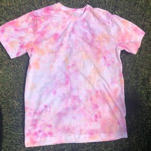 Pink and orange combo tie dye shirt